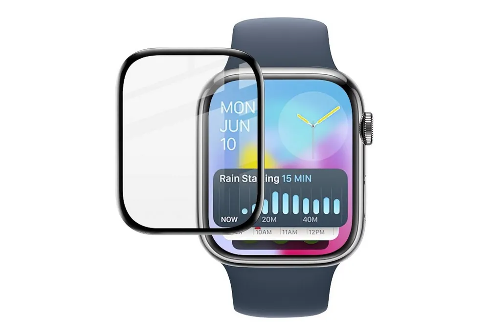 Wigento Smartwatch-Hülle Für Apple Watch Series 11 / 10 42mm Plexiglas Schutzfolie Transparent, HD Plexiglas Schutzfolie