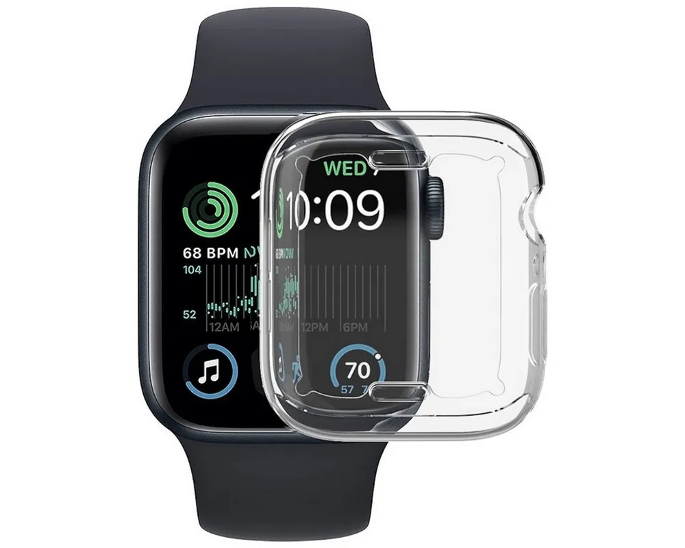 Wigento Smartwatch-Hülle Für Apple Watch SE 2023 / 2022 44mm 360 Grad TPU Silikon Hülle Cover