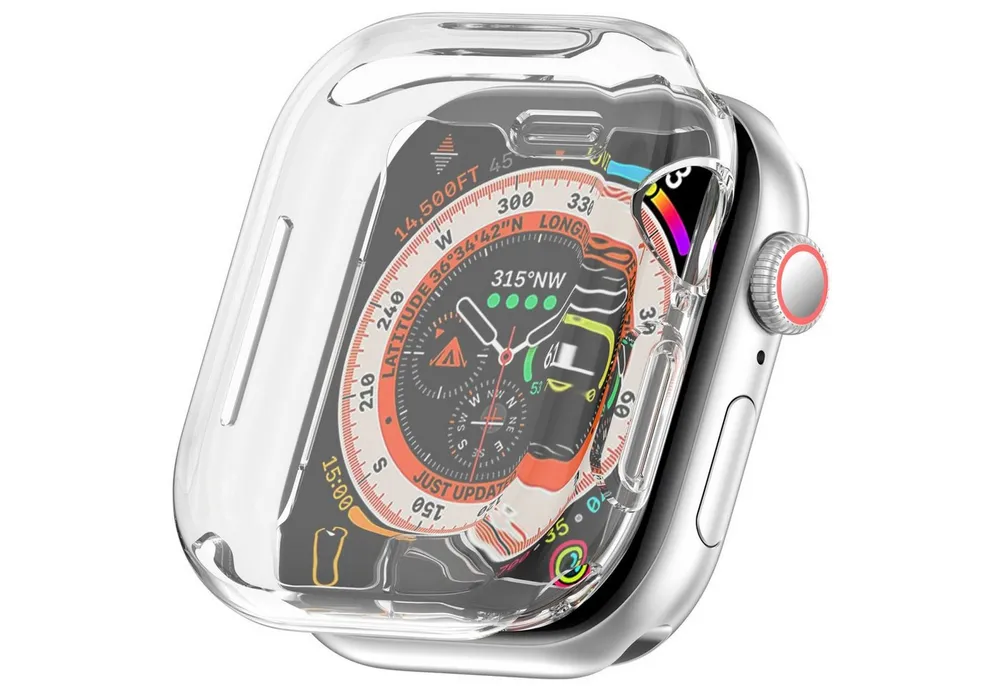 Wigento Smartwatch-Hülle Für Apple Watch Series 11 / 10 46mm Full Cover TPU Hülle Transparent, Full TPU Schutzhülle, nahtlose Passform
