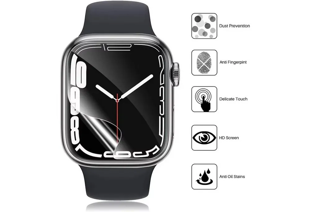 Wigento Smartwatch-Hülle Für Apple Watch Series 11 / 10 42mm Hydrogel Schutz Folie Transparent, Hydrogel Display Schutz Folie