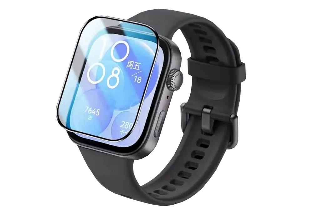 Wigento Smartwatch-Hülle Für Huawei Watch Fit 4 / 4 Pro / 3 2.5D 0,26mm H9 Transparent Folie, H9 Glas Display Schutz Folie