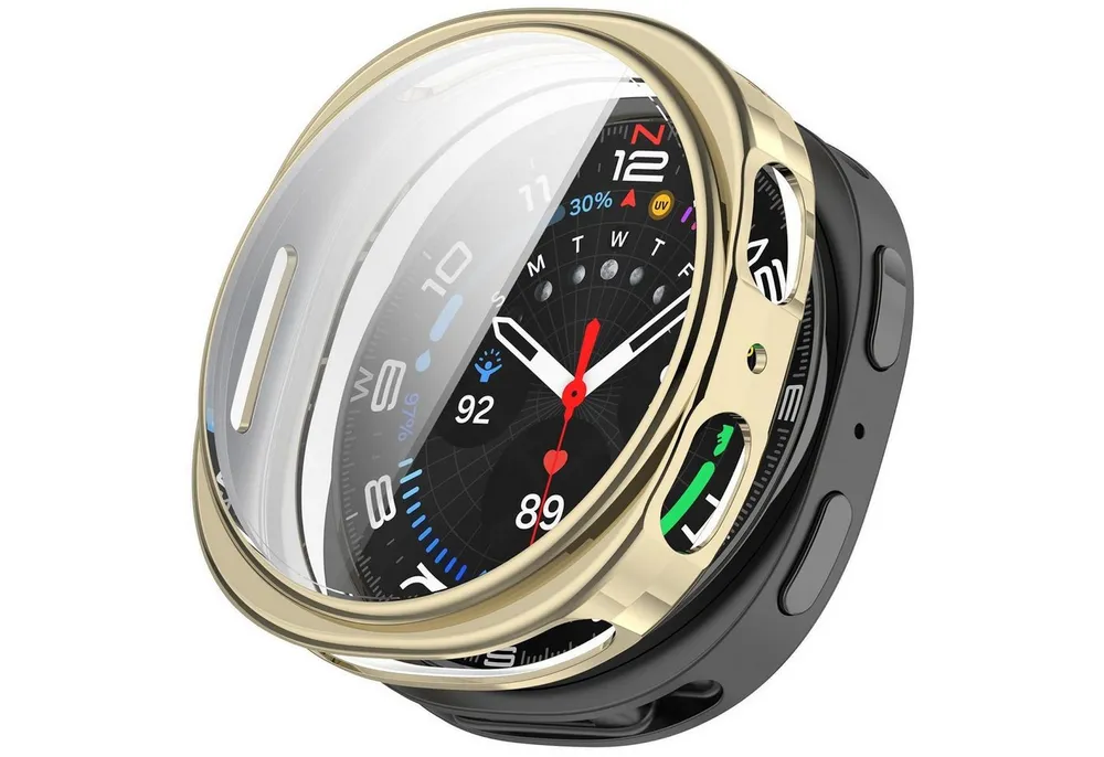 Wigento Smartwatch-Hülle Für Samsung Galaxy Watch 8 40mm Electroplated Full TPU Hülle Gold, Full TPU Schutzhülle, nahtlose Passform