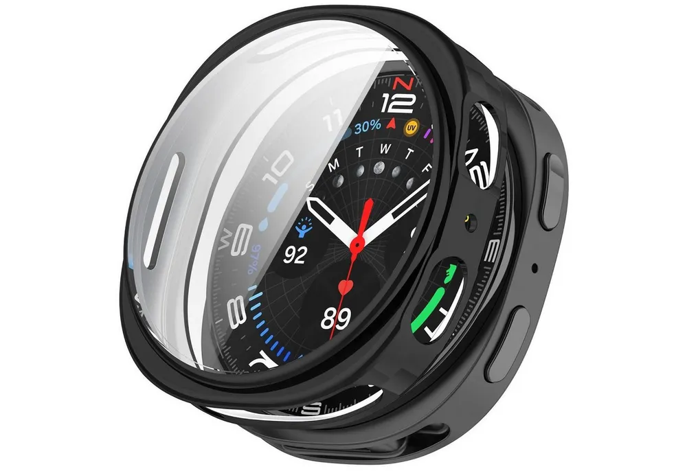 Wigento Smartwatch-Hülle Für Samsung Galaxy Watch 8 44mm Electroplated TPU Schutz Hülle Schwarz, Full TPU Schutzhülle, nahtlose Passform