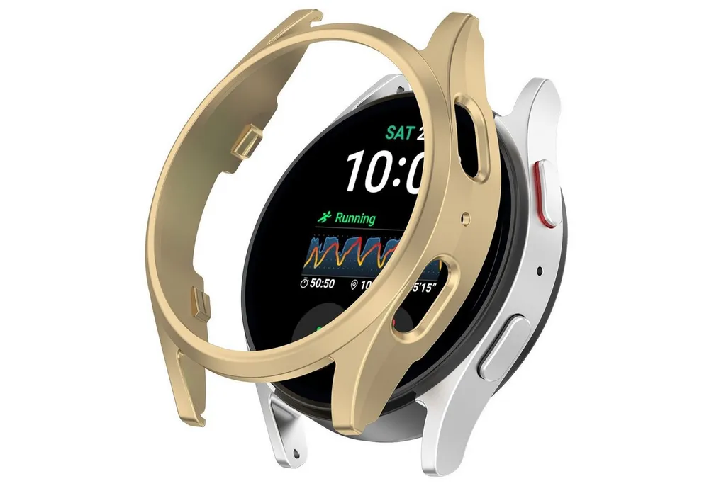 Wigento Smartwatch-Hülle Für Samsung Galaxy Watch 7 40mm Kunststoff PC Gehäuse Hülle Case Gold