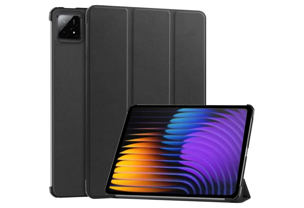 Wigento Tablet-Hülle 3folt Wake UP für Xiaomi Pad 8 / 8 Pro / Pad 7 / 7 Pro Smart Schwarz, 3-Fach Halterung, Kratzfest, Leicht