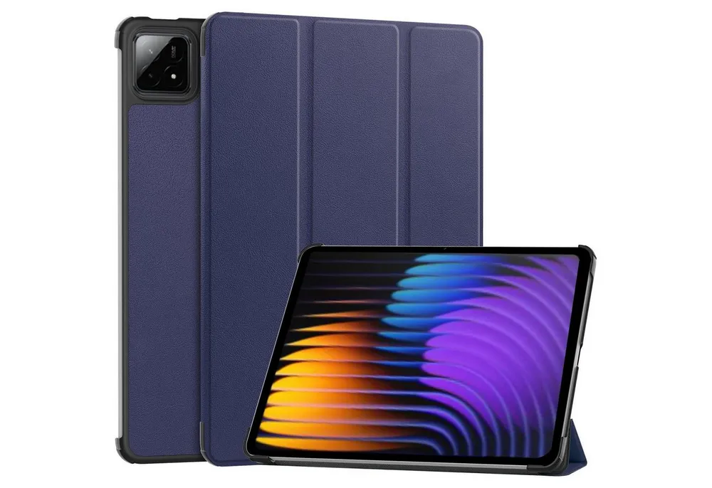 Wigento Tablet-Hülle 3folt Wake UP für Xiaomi Pad 8 / 8 Pro / Pad 7 / 7 Pro Smart D- Blau, 3-Fach Halterung, Kratzfest, Leicht