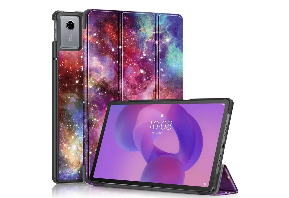 Wigento Tablet-Hülle Für Lenovo Idea Tab 11 Zoll Wake Smart Cover Tasche Hülle Milchstraße, Milchstraße Design, 3-Fold Standfunktion