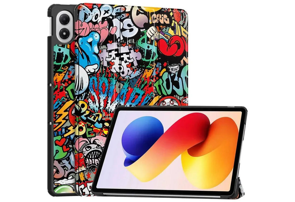 Wigento Tablet-Hülle Für Xiaomi Redmi Pad 2 Pro 12.1" 3folt Wake UP Smart Hülle Graffiti, Milchstraße Design, 3-Fold Standfunktion