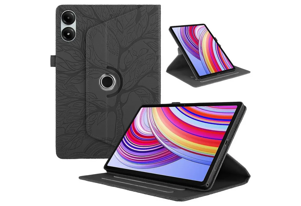 Wigento Tablet-Hülle Für Xiaomi Redmi Pad Pro 12.1 Zoll 360 Rotation Kunstleder Tasche Baum