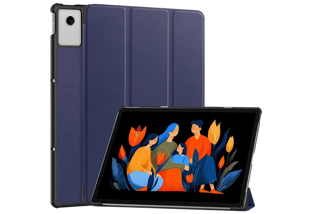 Wigento Tablet-Hülle Wake UP Smart Cover für Lenovo Idea Tab Plus 12.1 Zoll 3folt Blau, 3-Fach Halterung, Kratzfest, Leicht