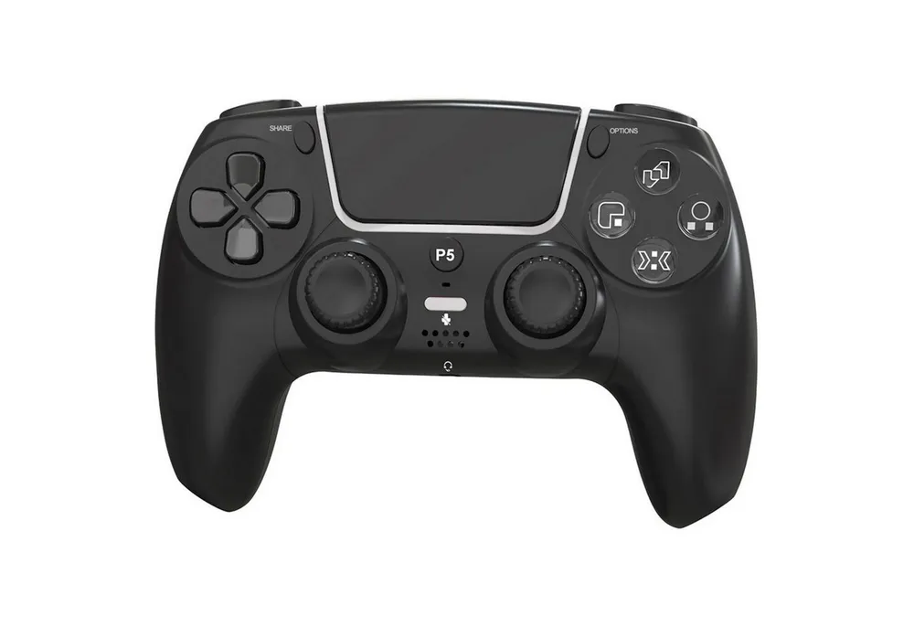 Wigento Wireless Gaming Controller für PS5 Hall Effekt Dual Vibration Schwarz PlayStation 5-Controller (Hall Effekt, 6 Achsen Gyroskop, Dual Vibration)