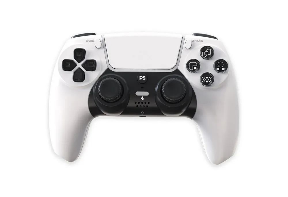 Wigento Wireless Gaming Controller für PS5 mit Hall Effekt Dual Vibration Weiß PlayStation 5-Controller (Hall Effekt, 6 Achsen Gyroskop, Dual Vibration)