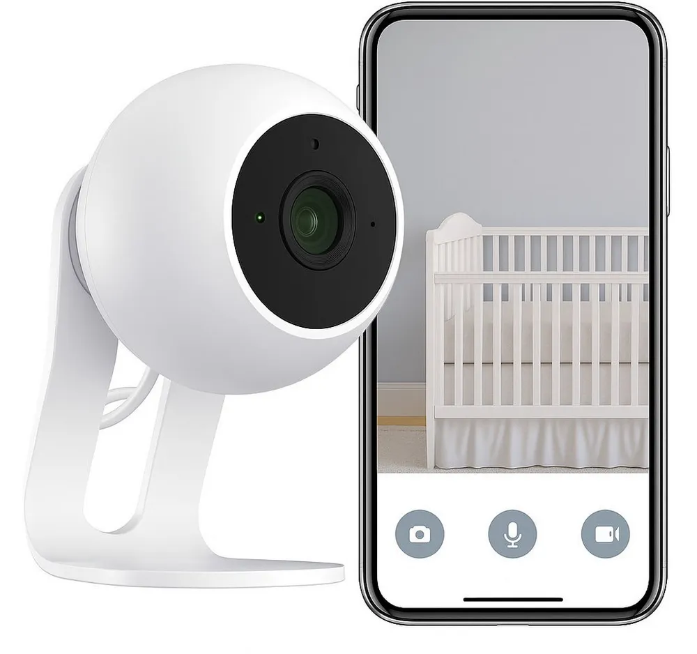 Winees Video-Babyphone, 2K HD Auflösung, Babymonitor, 1-tlg., App 24x7 Überwachung, Bewegungserkennung, Zwei-Wege-Audio, Flexible Installation, Sirene und App-Steuerung