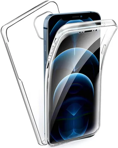Wisam Smartphone-Hülle iPhone 12 / 12 Pro Full Cover Silikon 6.1" TPU 360° Transparent 15,49 (6,1 Zoll)