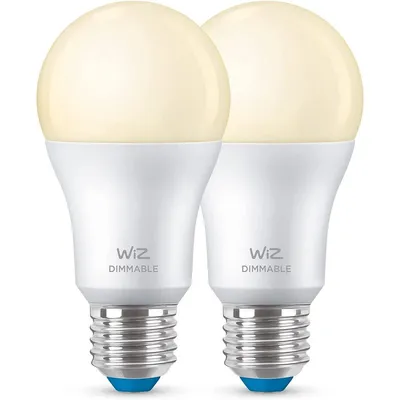 WIZ A60 2er-Pack Wi-Fi/Bluetooth Smart LED-Lampen E27 60W Weiß