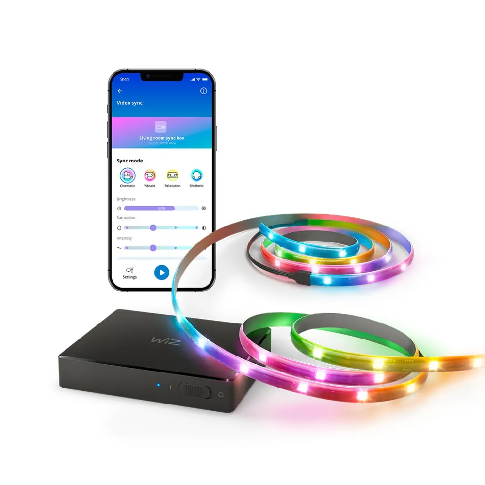WiZ HDMI Sync Box + Lightstrip für 75- bis 85-Zoll-Fernseher