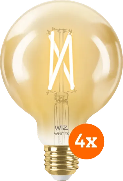 WiZ Smart-Filamentlampe Globe 4er-Pack - Warm- bis kaltweißes Licht - E27