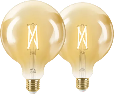 WiZ Smart-Filamentlampe Globe XL Doppelpack - Warm- bis kaltweißes Licht - E27