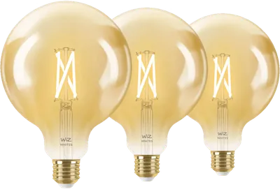 WiZ Smart Filamentlampe Globe XL Dreierpack - Warmes bis kaltweißes Licht - E27
