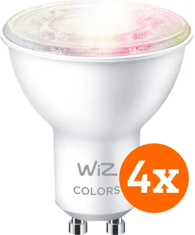 WiZ Smart Spot 4er-Pack - Farbiges und weißes Licht - GU10