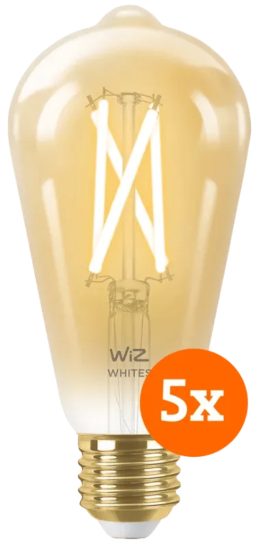 WiZ Smarte Filamentlampe Edison 5er-Pack - Warm- bis kaltweißes Licht - E27
