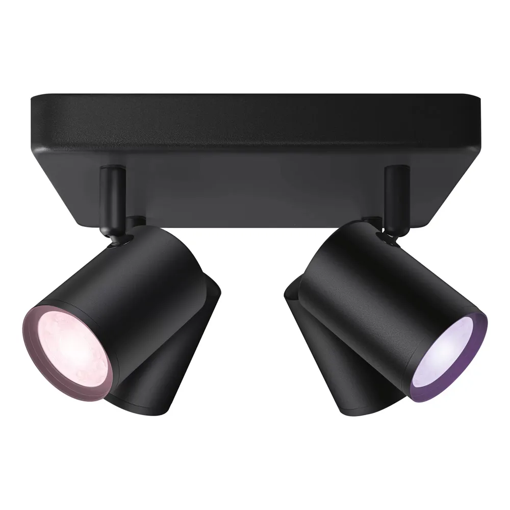 WiZ IMAGEO 4er Spots Deckenleuchte quadratisch Tunable Farbig - Schwarz