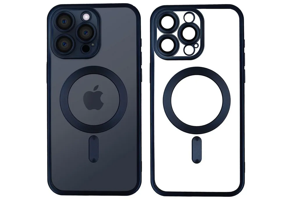 Wörleonline Handyhülle für iPhone 15 Pro mit integriertem Kameraschutz, TPU Schutzhülle in passendem Titan-Farbton, MagSafe kompatible Hülle