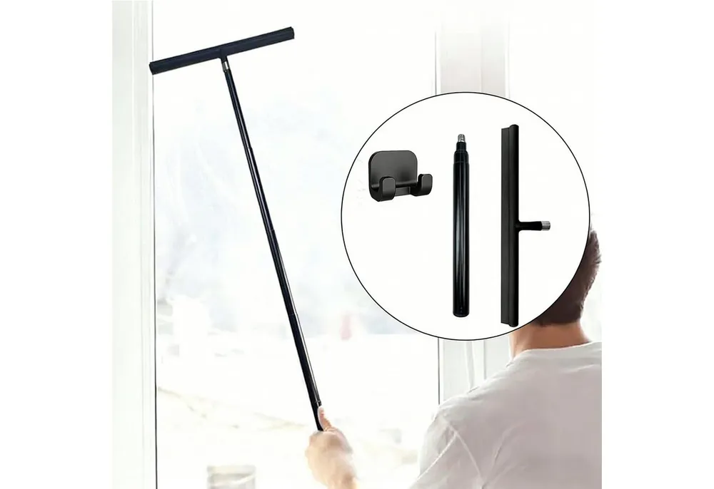 wohnTRAUM24 Fensterreiniger Teleskop-Fensterwischerset, 2-in-1-Teleskopstange Fenster, Mit einer bis zu ca. 170cm Teleskopstange