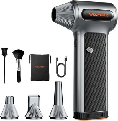 WOLFBOX Handstaubsauger MF200 Elektrisches Laubblasgerät, mit 3-stufiges Hochleistungsgebläse