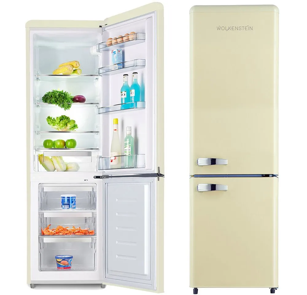 Wolkenstein Kühl-/Gefrierkombination KG250.4RT SC, 177.5 cm hoch, 54.5 cm breit, Retro Kühlschrank 249L