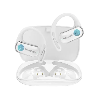 Kopfhörer Wooask M3 AI kabellos Bluetooth Echtzeit-Übersetzung Weiß