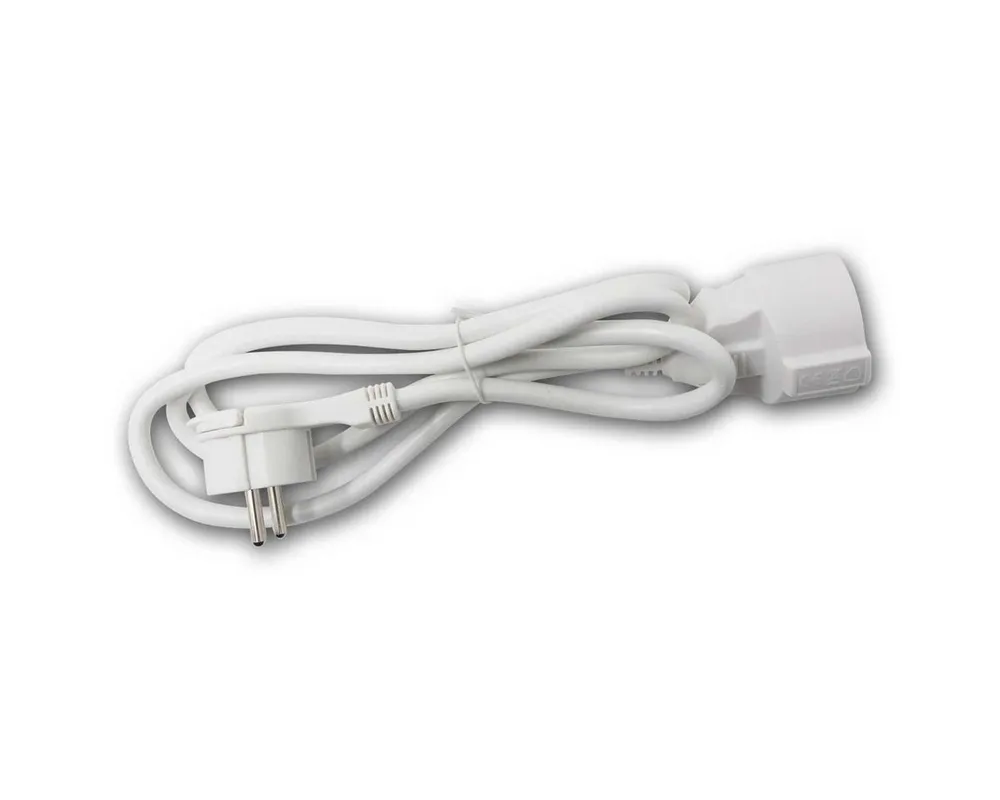 world-trading-net Verlängerungskabel 1,5m 3x1.5mm² weiß, Flat-Plug Verlängerungskabel