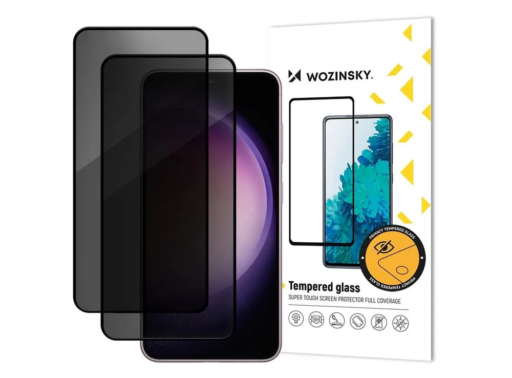 Wozinsky Displayschutzglas Privacy Glass 2 x gehärtetes Glas für Samsung Galaxy A57 für Samsung Galaxy A57, Mehrpackung, Displayschutz mit integriertem Sichtschutzfilter