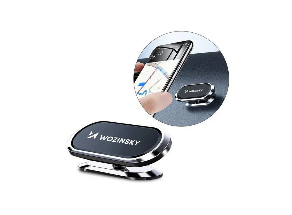 Wozinsky Handy-Halterung Selbstklebende magnetische 360-Grad-Armaturenbretthalterung Silber, (1-tlg)
