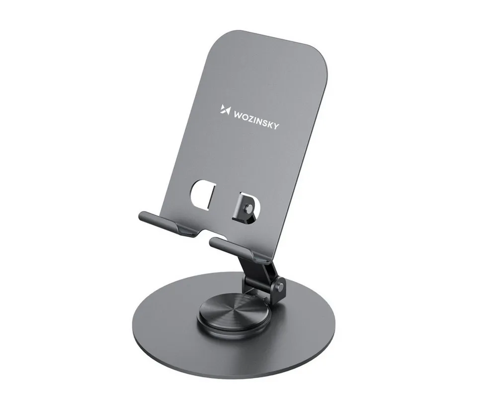 Wozinsky Smartphone-Halterung WPT-K95, (bis 12 Zoll, Einzelprodukt, Drehbarer und faltbarer Metallständer für Smartphone und Tablet)