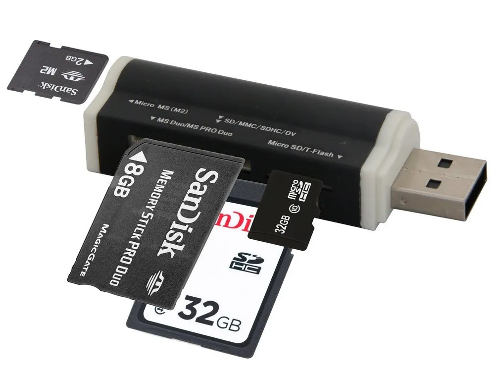 Wozinsky USB Kartenleser für SD/Micro SD/M2/M2PRODUO USB Multi Adapter Speicherkarte
