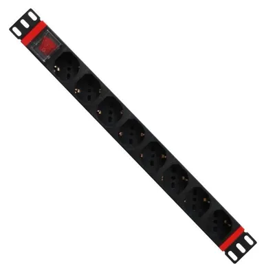 WP WPN-PDU-C01-08 Stromverteilereinheit (PDU) 8 AC-Ausgänge 1U Schwarz, Rot