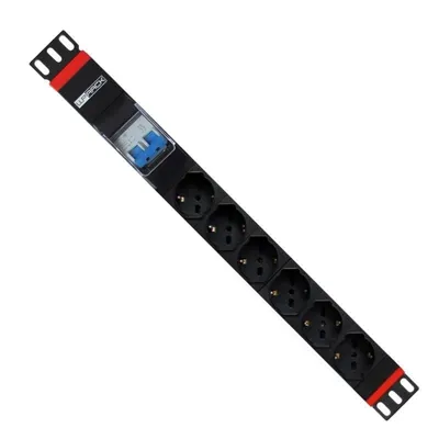 WP WPN-PDU-G02-06 Stromverteilereinheit (PDU) 6 AC-Ausgänge 1U Schwarz, Rot