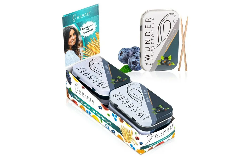 Wunder Zahnstocher Mundpflegecenter Wunder Zahnstocher Display 6er Pack Blaubeere DS
