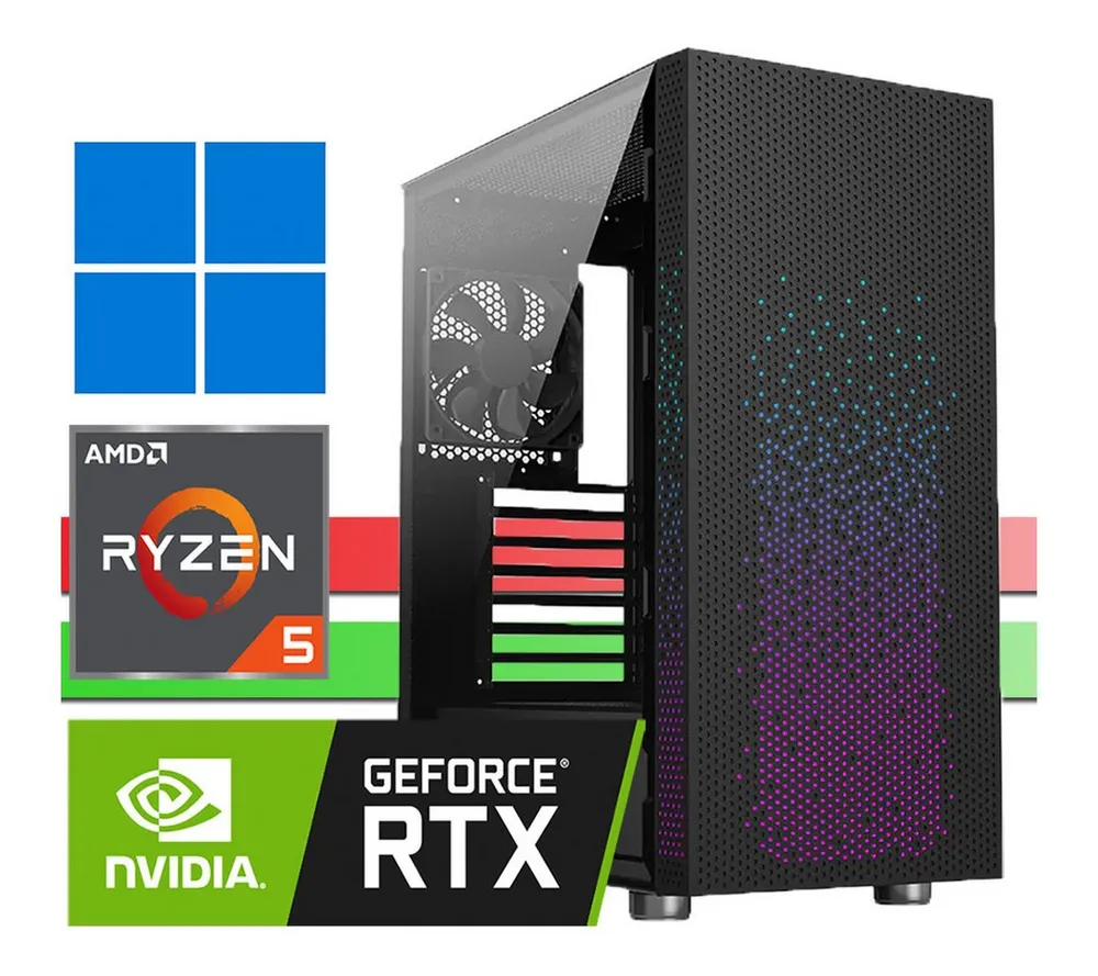 X-HARDWARE X-Gaming PC, 6x 4.20GHz, bis 32GB, RTX 5060, 512GB SSD, bis 4TB HDD Gaming-PC (AMD Ryzen 5 5500, NVIDIA GeForce RTX 5060, 16 GB RAM, 0 GB HDD, 512 GB SSD, Luftkühlung, Windows 11 Professional)