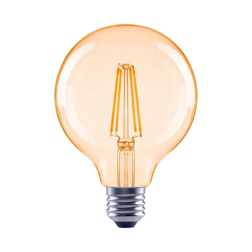 LED-Filament, E27, 680lm ersetzt 52W, Globelampe, G95, Amber, Warmweiß (00112820)