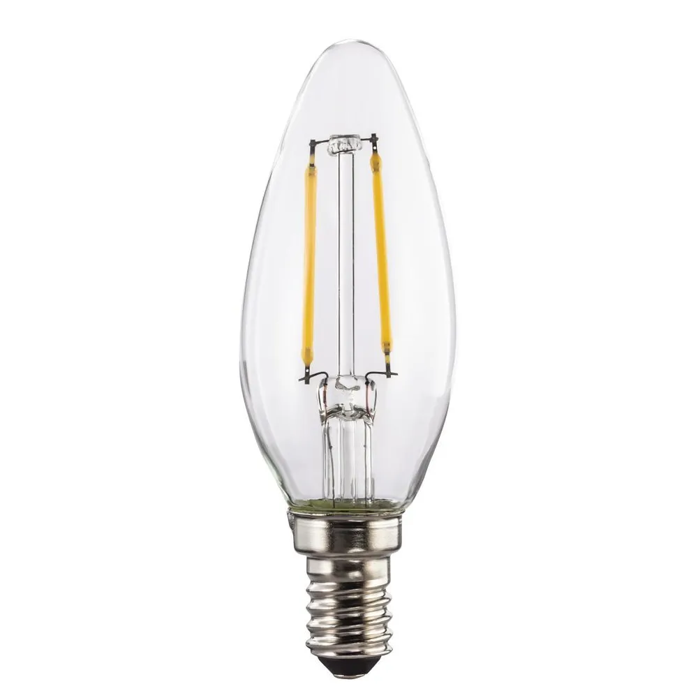 LED-Filament, E14, 250lm ersetzt 25W, Kerzenlampe, Warmweiß, Klar (00112824)
