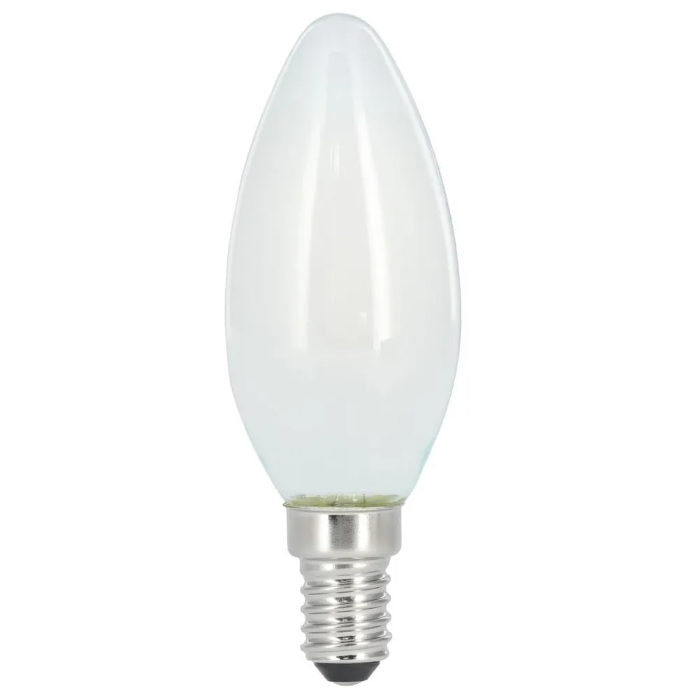 LED-Filament, E14, 470lm ersetzt 40W, Kerzenlampe, matt, Warmweiß, dimmbar (00112826)