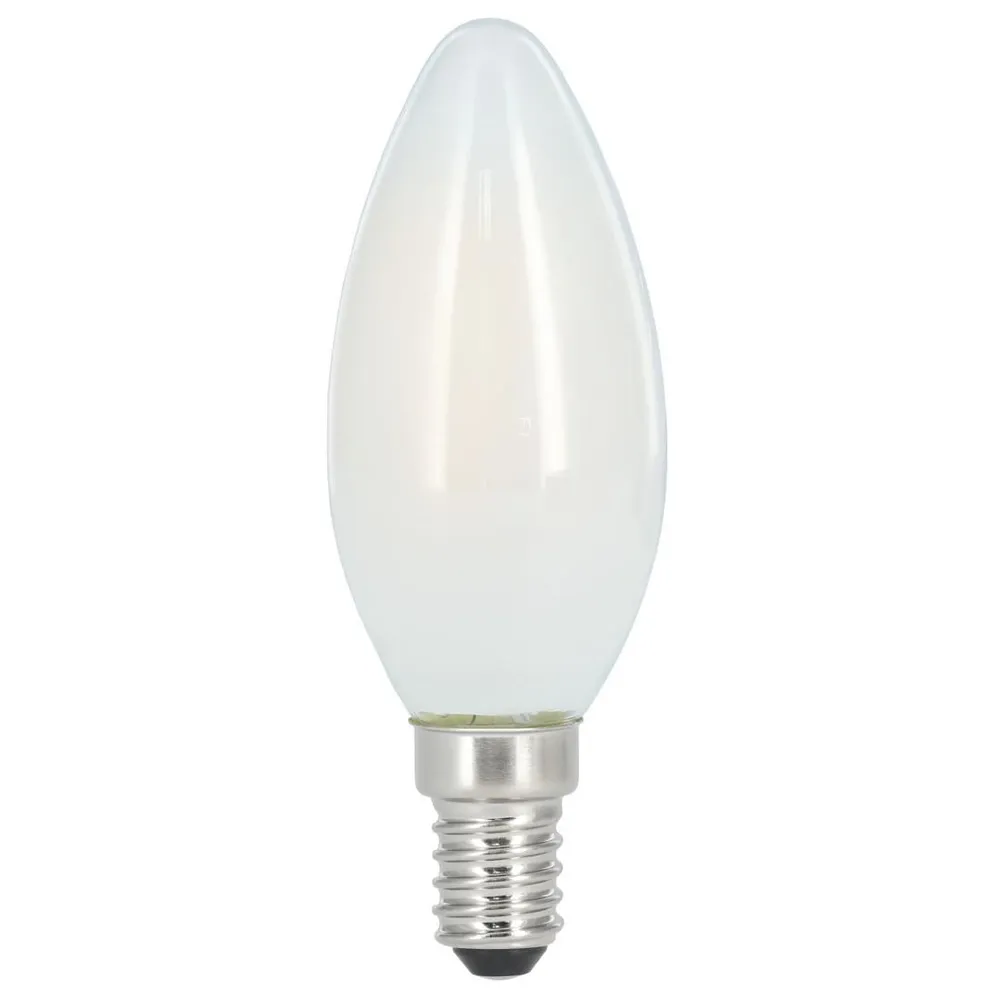 LED-Filament, E14, 470lm ersetzt 40W, Kerzenlampe, Tageslicht, Matt (00112830)