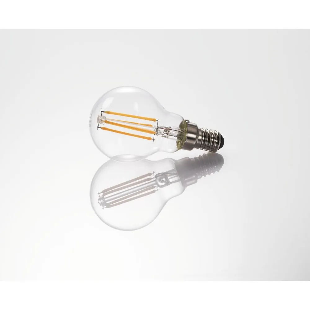 LED-Filament, E14, 470lm ersetzt 40W, Tropfenlampe, Warmweiß, klar, dimmbar (00112833)