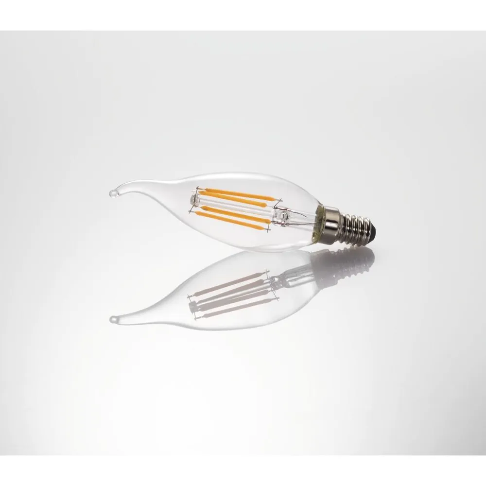 LED-Filament, E14, 470lm ersetzt 40W, Windstoß-Kerze, Klar, Warmweiß (00112842)