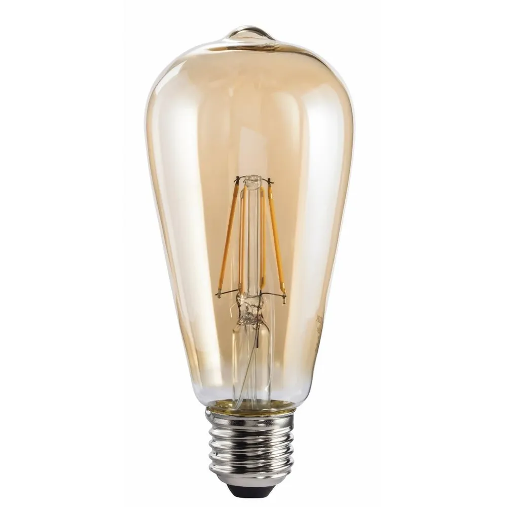 LED-Filament, E27, 685lm ersetzt 53W, Vintagelampe, dimmbar, Amber Warmweiß (00112876)