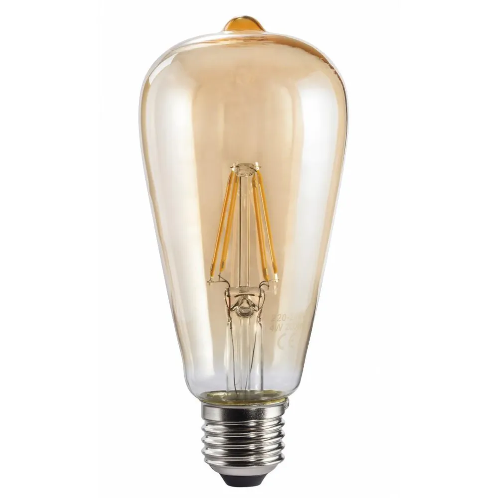 LED-Filament, E27, 410lm ersetzt 36W, Vintagelampe, Amber, Warmweiß (00112877)