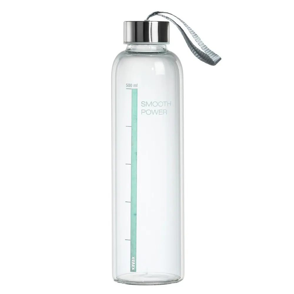 Glasflasche, 500ml, mit Markierung, Schlaufe, für Kohlensäure u. heiß/kalt (00181596)