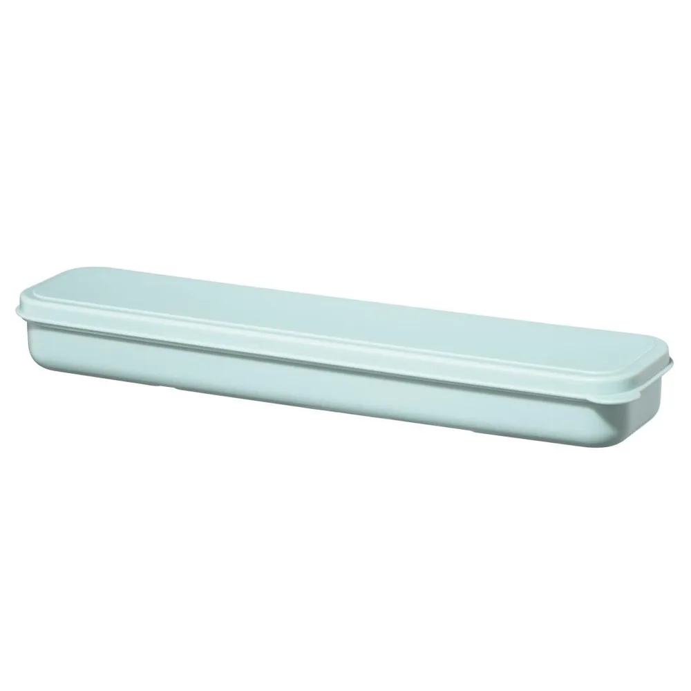 Besteck-Set, Messer, Gabel, Löffel, Edelstahl, To-Go-Besteck mit Box, Blau (00181599)